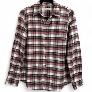 Orvis Perfect Flannel Button Down Plaid Shirt Brown Orange Sz Small Granola Girl